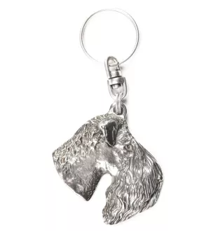 Kerry Blue Terrier, Irish Blue Terrier - Silver-plated pendant with a dog in a decorative box, handbag decoration, backpack pendant by Art-Dog brand