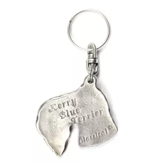 Terrier Kerry Blue - Pendentif argenté avec un chien dans une boîte décorative, décoration de sac à main, pendentif de sac à dos par la marque Art-Dog