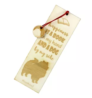 Keeshond, Dutch Barge Dog, Smiling Dutchman, I - dog bookmark, personalized bookmark, dog gadget for Art-Dog brand readers