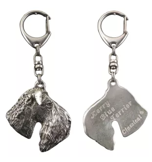 Kerry Blue Terrier, Irish Blue Terrier - Versilberter Schlüsselanhänger mit Hund in einer Geschenkbox, Handtaschenschmuck, Rucksackanhänger der Marke Art-Dog