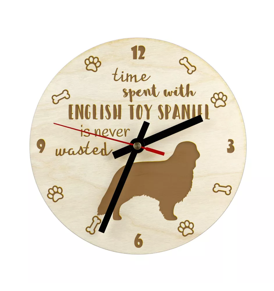 Epagneul King Charles, King Charles Spaniel - horloge avec chien, horloge en bois avec gravure, horloge personnalisée par Art-Dog