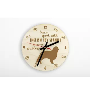 King Charles Spaniel, English Toy Spaniel - Uhr mit Hund, Holzuhr mit Gravur, personalisierte Uhr von Art-Dog