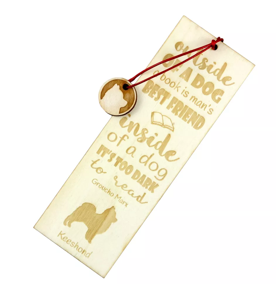 Keeshond, Dutch Barge Dog, Smiling Dutchman, - dog bookmark, personalized bookmark, gift for bookworm from Art-Dog brand