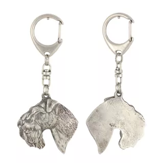 Kerry Blue Terrier, Irish Blue Terrier I - Versilberter Schlüsselanhänger mit Hund in einer Geschenkbox, Handtaschenschmuck, Rucksackanhänger der Marke Art-Dog