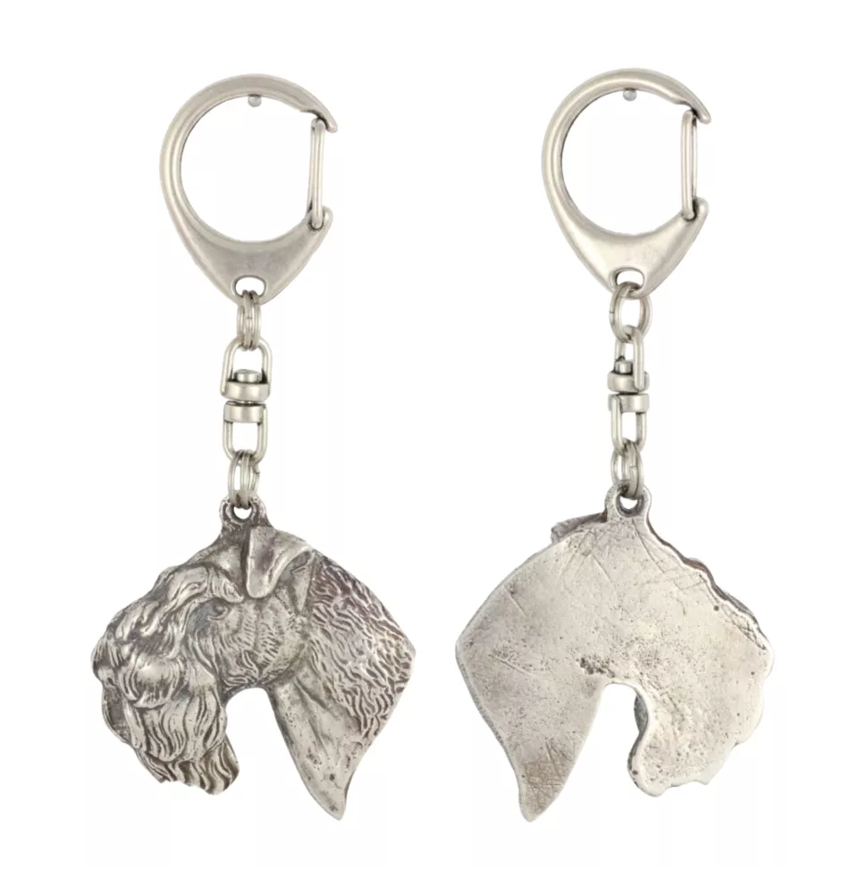 Terrier Kerry Blue I - Porte-clés argenté avec un chien dans une boîte cadeau, décoration de sac à main, pendentif de sac à dos par la marque Art-Dog