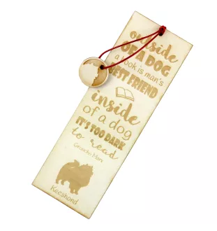Keeshond, Dutch Barge Dog, Smiling Dutchman, I - dog bookmark, personalized bookmark, gift for bookworm from Art-Dog brand
