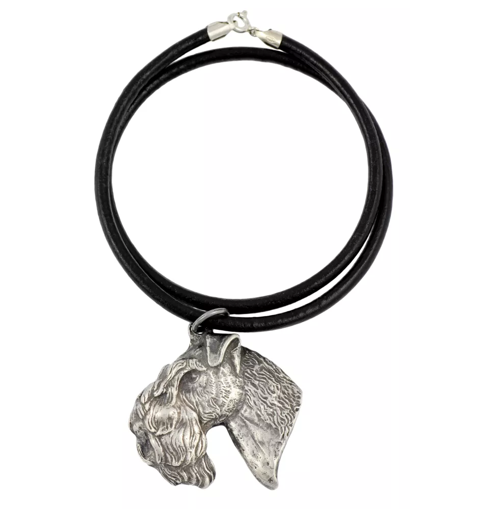 Terrier Kerry Blue I - collier avec un chien, pendentif en plaqué argent pour les fans de chiens, bijoux uniques de la marque Art-Dog