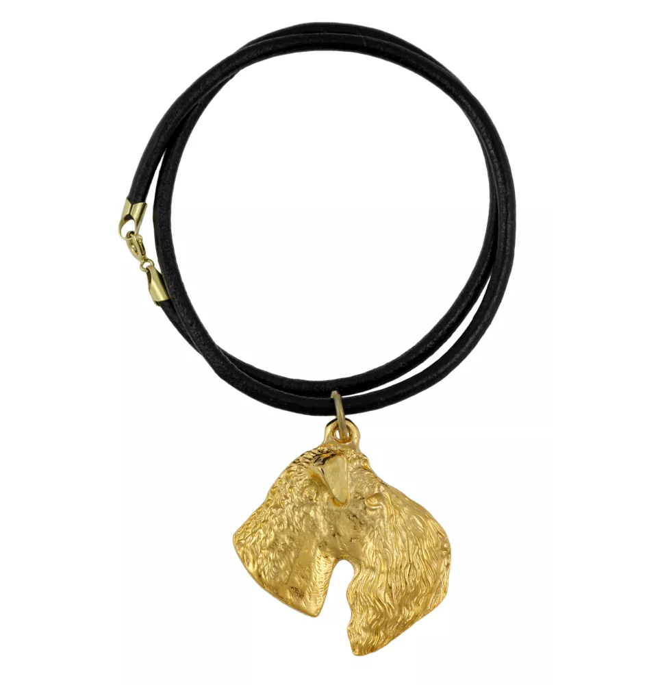 Kerry Blue Terrier, Irish Blue Terrier - Hundehalsband, vergoldeter Anhänger für Hundefans, einzigartiger Schmuck der Marke Art-Dog