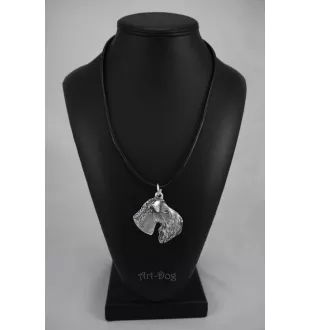 Terrier Kerry Blue - Collier de chien dans une boîte cadeau, médaillon argenté pour fan de chien, pendentif remarquable de la marque Art-Dog