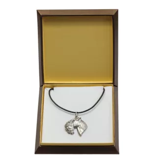 Terrier Kerry Blue I - Collier de chien dans une boîte cadeau, médaillon argenté pour fan de chien, pendentif remarquable de la marque Art-Dog