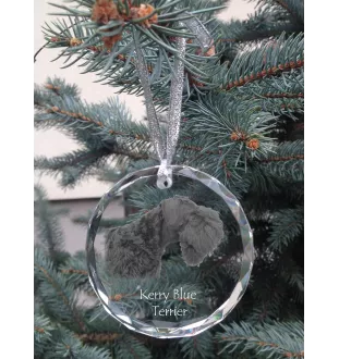 Kerry Blue Terrier, Irish Blue Terrier - crystal bauble with a photo, dog photo in crystal, personalized Christmas tree ornament by Art-Dog brand