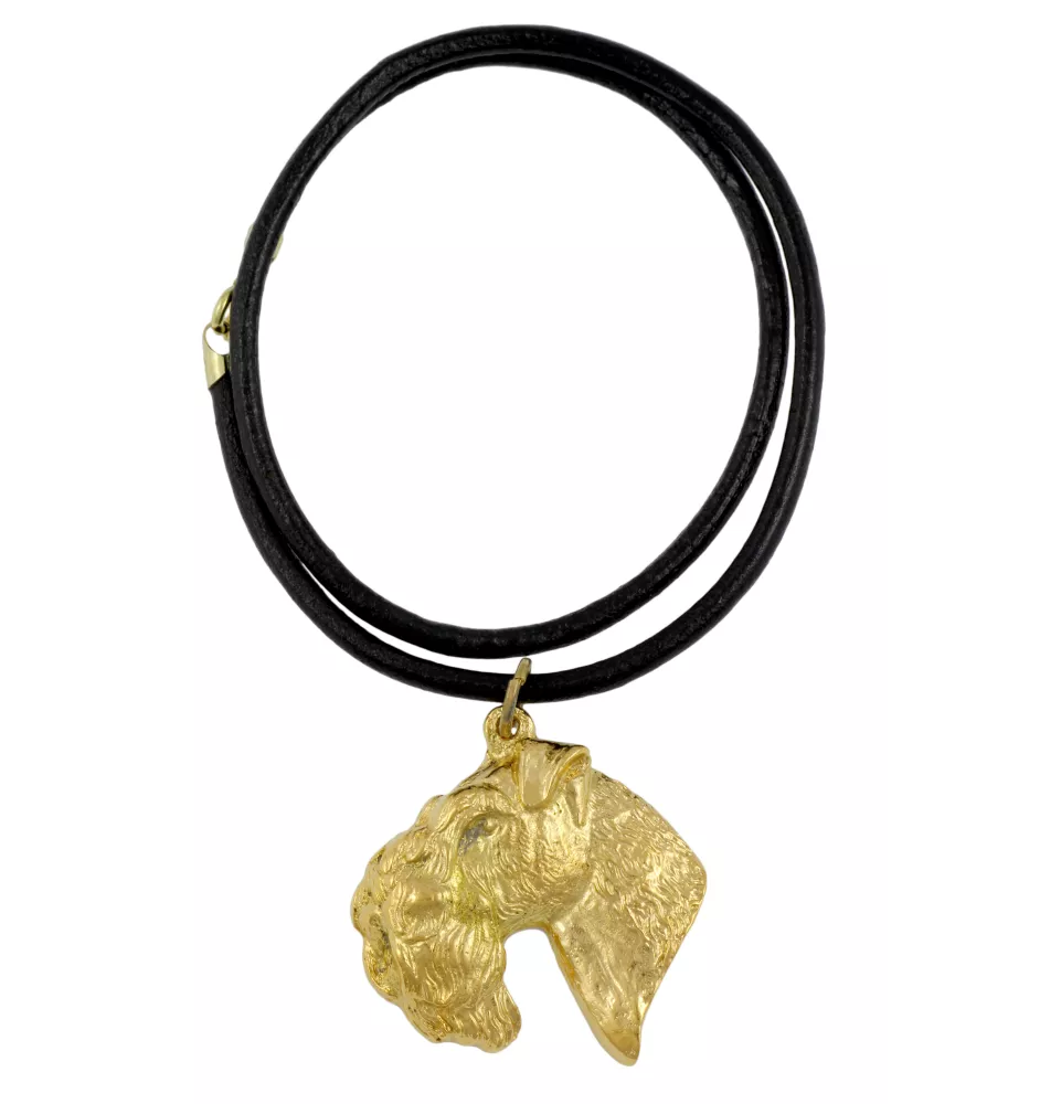 Kerry Blue Terrier, Irish Blue Terrier I - Hundehalsband, vergoldeter Anhänger für Hundefans, einzigartiger Schmuck der Marke Art-Dog