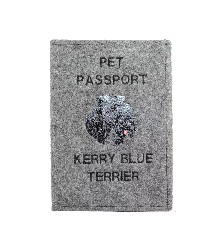 Kerry Blue Terrier, Irish Blue Terrier - Dog passport case, document case, gift for the traveller from the Art-Dog brand