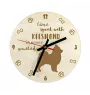 Keeshond, Dutch Barge Dog, Smiling Dutchman, I - clock with a dog, wooden clock, wall clock for dog lovers, clock for desk and shelf, Art-Dog