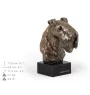 Kerry Blue Terrier, Irish Blue Terrier - Hundestatue, Büste auf Steinsockel, Skulptur, Trophäe für Hundeausstellung der Marke Art-Dog