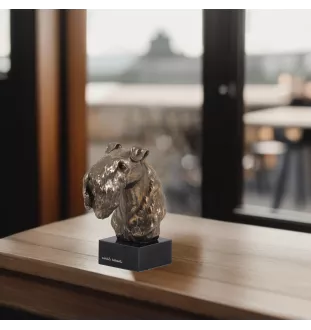 Kerry Blue Terrier, Irish Blue Terrier - Hundestatue, Büste auf Steinsockel, Skulptur, Trophäe für Hundeausstellung der Marke Art-Dog