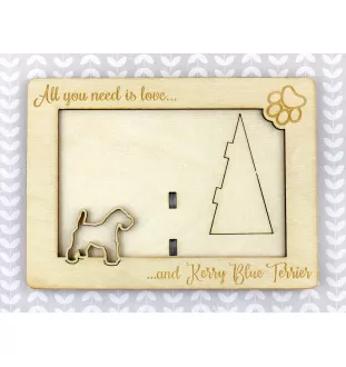 Kerry Blue Terrier, Irish Blue Terrier - Photo frame, engraved wooden frame, a lovely gadget for the dog lover by Art-Dog
