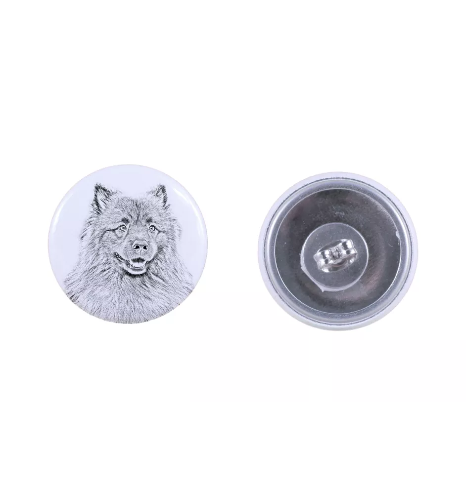 Keeshond, Spitz Loup,  - boucles d'oreilles uniques avec un chien, votre animal de compagnie sur un porte-clés, marque propre Art-Dog