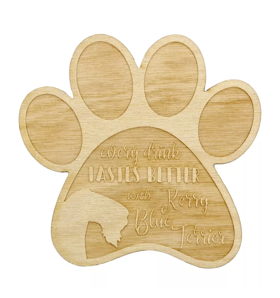 Terrier Kerry Blue - Sous-verre mug, sous-verre gravé avec chien, cadeau pour amoureux des chiens par la marque Art-Dog