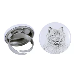 Keeshond, Dutch Barge Dog, Smiling Dutchman, - women's jewelry with a dog portrait, handmade product, possibility to add your own photo, Art-Dog brand
