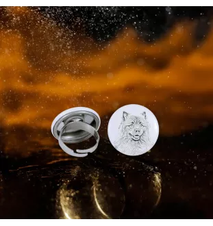 Keeshond, Spitz Loup,  - bijoux pour femmes avec l'image d'un chien, produit fait à la main, possibilité d'ajouter sa propre photo, marque Art-Dog