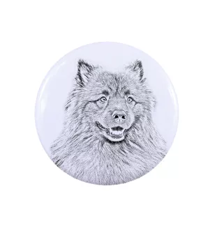 Keeshond, Dutch Barge Dog, Smiling Dutchman, - pin with your dog, add your own photo, Art-Dog brand
