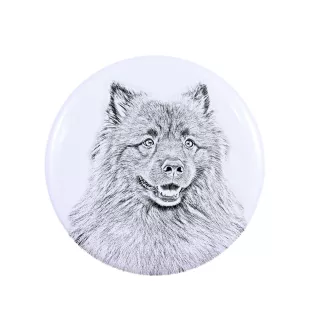 Keeshond, Spitz Loup,  - aimant avec un œil de chien, exceptionnellement léger, aimant puissant, produit fabriqué à la main par la marque Art-Dog