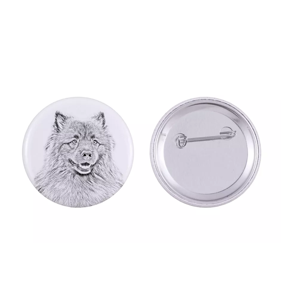 Keeshond, Wolfsspitz, Deutsche Spitze - Anstecknadel mit Ihrem Hund, fügen Sie Ihr eigenes Foto hinzu, Marke Art-Dog