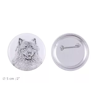 Keeshond, Spitz Loup,  - badge avec votre chien, ajoutez votre propre photo, marque Art-Dog