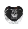 Keeshond, Dutch Barge Dog, Smiling Dutchman, - a photo of a dog in crystal, crystal heart, unique photo frame from the Art-Dog brand