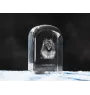 Keeshond, Dutch Barge Dog, Smiling Dutchman, - crystal cube with a photo, photo of a dog in crystal, cubic paperweight from Art-Dog brand