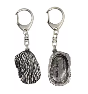 Komondor, Hungarian sheepdog, Mop Dog - Silver-plated key ring with dog, handbag decoration, backpack pendant by Art-Dog brand