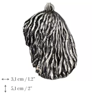 Komondor - Halskette mit Hund, versilberter Anhänger für Hundefans, einzigartiger Schmuck der Marke Art-Dog