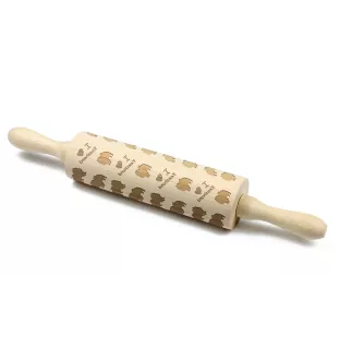 Keeshond, Dutch Barge Dog, Smiling Dutchman, I - rolling pin for dough with a dog, patterned rolling pin for ceramics, a gift for a cook from the Art-Dog brand