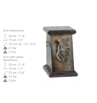 Kerry Blue Terrier, Irish Blue Terrier eine Ascheurne für Hunde, eine elegante Urne mit einer Statue, eine Gedenkurne mit dem Porträt eines Hundes von der Marke Art-Dog