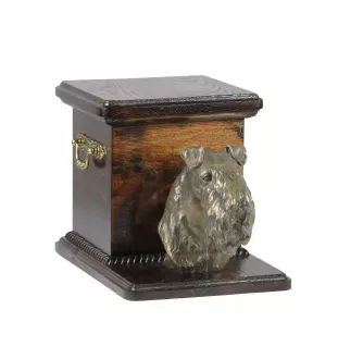 Terrier Kerry Blue - urne pour les cendres d'un chien avec une statuette, une urne élégante pour chien, une urne exceptionnelle avec un buste de chien de la marque Art-Dog