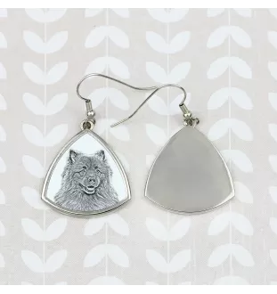 Keeshond, Wolfsspitz, Deutsche Spitze - Hund Ohrringe, hängende Ohrringe mit Bild, personalisierter Schmuck mit dem Aufdruck der Marke Art-Dog