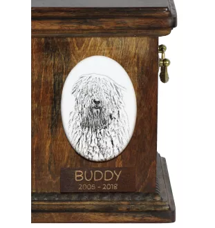 Komondor, Hungarian sheepdog, Mop Dog - commemorative plaque with a photo of a dog, tombstone with a print, personalized oval plaque from the Art-Dog brand