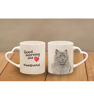 Keeshond, Spitz Loup,  - tasse avec chien, une tasse adorable avec une anse en forme de cœur, un cadeau universel de la marque Art-Dog