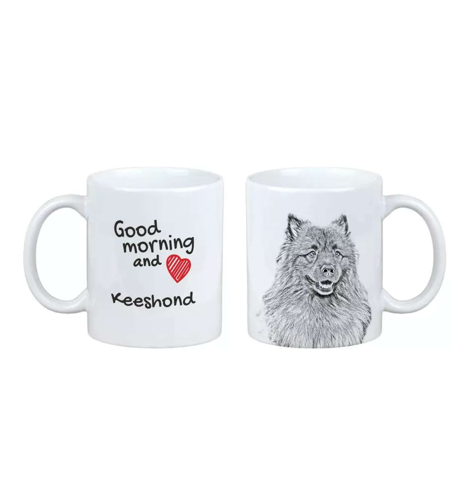 Keeshond, Dutch Barge Dog, Smiling Dutchman, - cup with a dog, cup with a photo, personalized gift from the Art-Dog brand