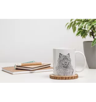 Keeshond, Dutch Barge Dog, Smiling Dutchman, - cup with a dog, cup with a photo, personalized gift from the Art-Dog brand