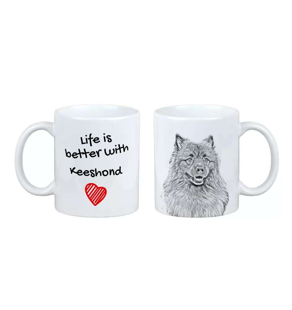 Keeshond, Wolfsspitz, Deutsche Spitze - Tasse mit Hund, Tasse mit Bild, personalisiertes Geschenk der Marke Art-Dog