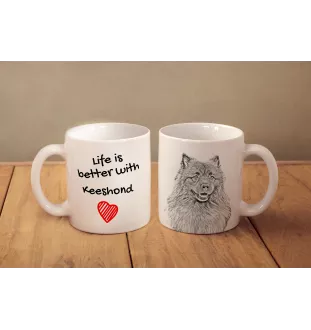 Keeshond, Dutch Barge Dog, Smiling Dutchman, - cup with a dog, cup with a photo, personalized gift from the Art-Dog brand