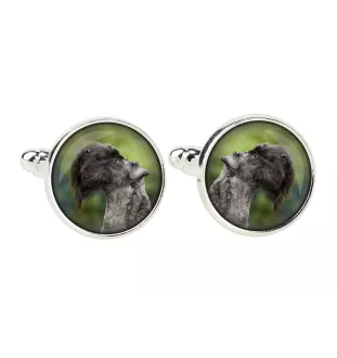 Kerry Blue Terrier, Irish Blue Terrier - cufflinks in a box, handmade jewelry, product of the Art-Dog brand