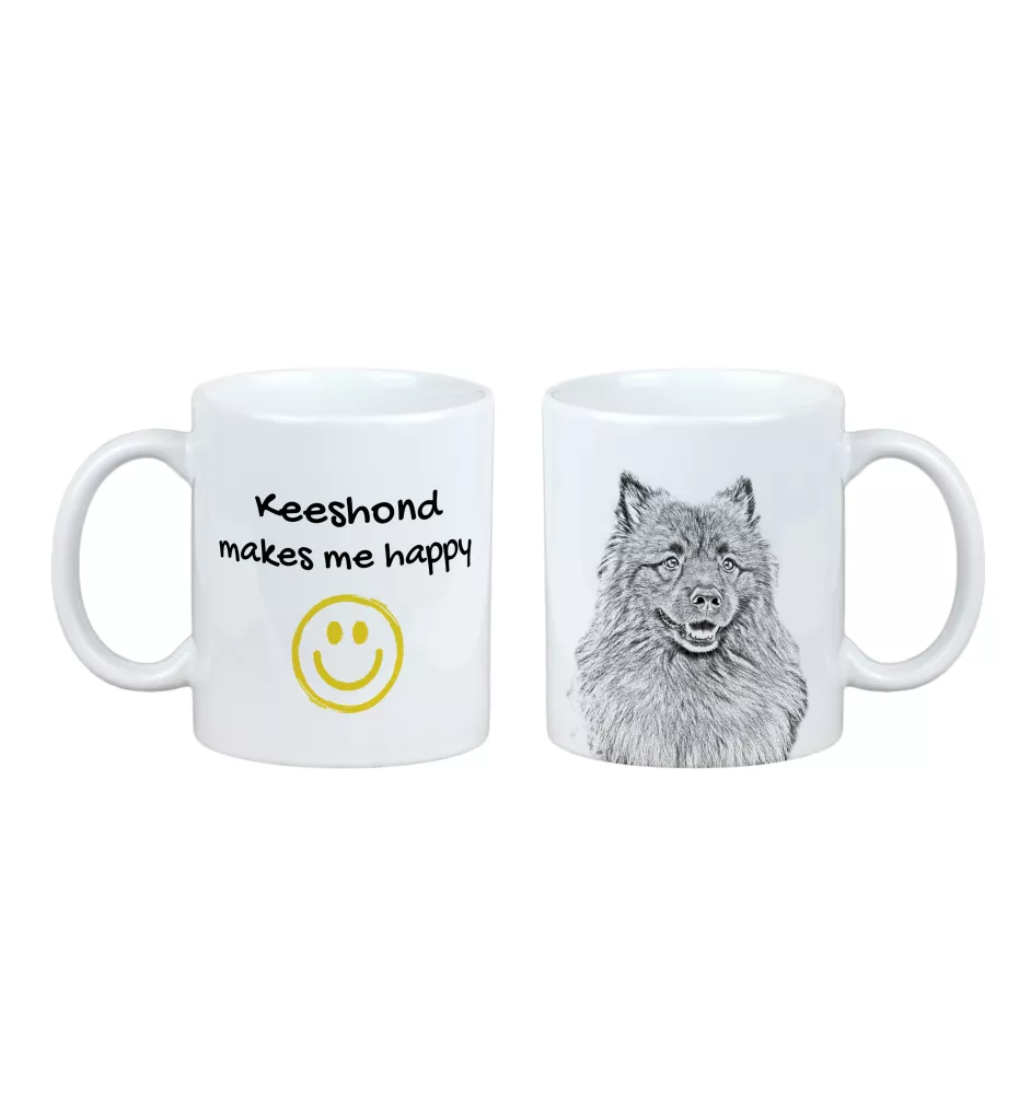 Keeshond, Spitz Loup,  - tasse avec chien, une tasse joyeuse pour les amoureux des chiens, un cadeau personnalisé de la marque Art-Dog