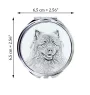 Keeshond, Wolfsspitz, Deutsche Spitze - Taschenspiegel mit Hund, personalisierter Taschenspiegel, kompakter Spiegel mit Art-Dog-Logo