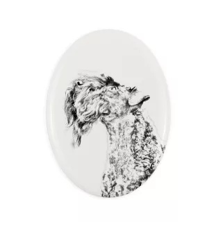 Kerry Blue Terrier, Irish Blue Terrier - Gedenktafel mit einem Foto eines Hundes, Grabplatte mit Druck, personalisierte ovale Platte der Marke Art-Dog