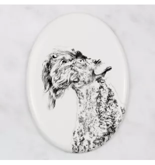 Terrier Kerry Blue - une plaque commémorative avec une photo de chien, une plaque funéraire avec une impression, une plaque ovale personnalisée de la marque Art-Dog