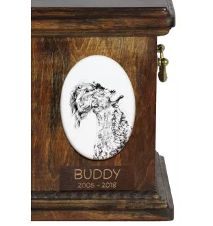 Kerry Blue Terrier, Irish Blue Terrier - commemorative plaque with a photo of a dog, tombstone with a print, personalized oval plaque from the Art-Dog brand