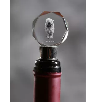 Komondor - Bouchon de bouteille, bouchon de vin en cristal avec photo, cadeau personnalisé pour barman par la marque Art-Dog